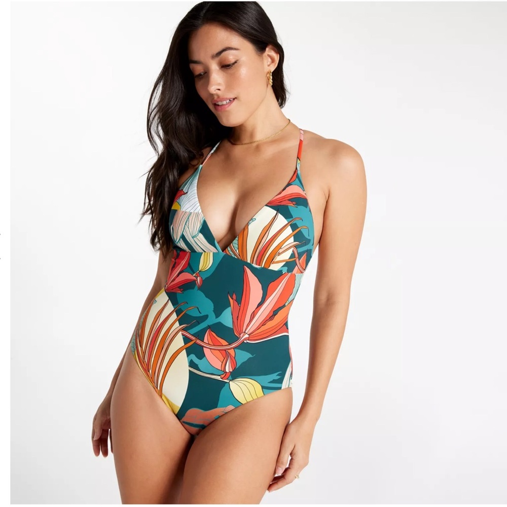 CALIA Women's Swim Triangle Strappy Back One Piece - 10 (A-C)